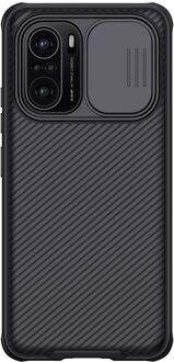 Nillkin Poco F3 Case Pocophone F3 Cover Super Frosted Shield Hard Pc Back Cover Case Voor Xiaomi Poco F3 Camshield zwart