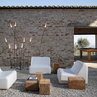 Nilo LED-buiten-vloerlamp, hoogte 118 cm zwart, wit