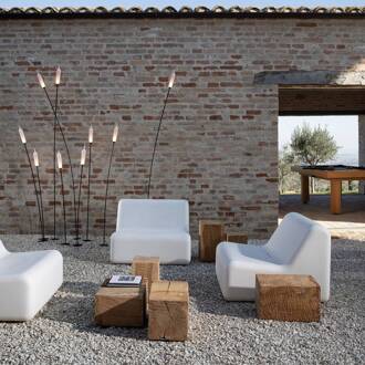 Nilo LED-buiten-vloerlamp, hoogte 220 cm zwart, wit