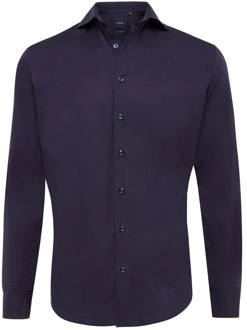 Nilo | stretch overhemd donker Blauw - 44 (XL)