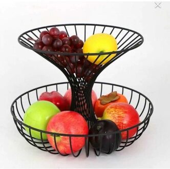 Nilşah Twee Layer Moderne Metalen Fruitschaal Ijzer