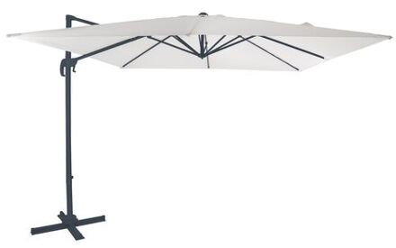 Nima Zweefparasol Rechthoekig 300 x 300 cm in Antraciet / Beige Parasol voor tuin met Aluminium Frame