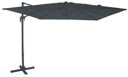 Nima Zweefparasol Rechthoekig 300 x 300 cm in Antraciet / Grijs Parasol voor tuin met Aluminium Frame Zilverkleurig