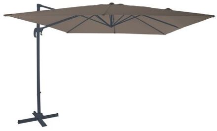 Nima Zweefparasol Rechthoekig 300 x 300 cm in Antraciet / Taupe Parasol voor tuin met Aluminium Frame