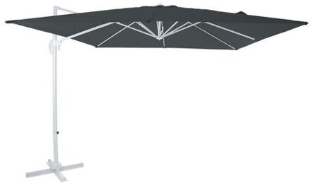 Nima Zweefparasol Rechthoekig 300 x 300 cm in Wit / Grijs Parasol voor tuin met Aluminium Frame