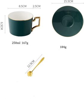 NIMITIME Europese Stijl Keramische Gouden Inlay Koffie Lepel Kop en Schotel Set Huishoudelijke Afternoon Tea Cup Set