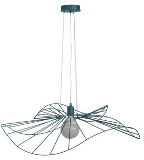 Nina Hanglamp, 1x E27, Metaal, Blauw Mediterraan, D.90cm