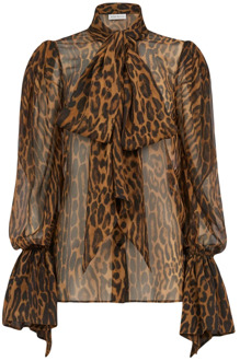 Nina Ricci Leopard Mouwloze Top Nina Ricci , Multicolor , Dames - M,S