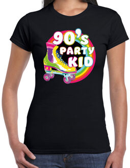 nineties party verkleed t-shirt dames - jaren 90 feest outfit - 90s party kid - zwart 2XL