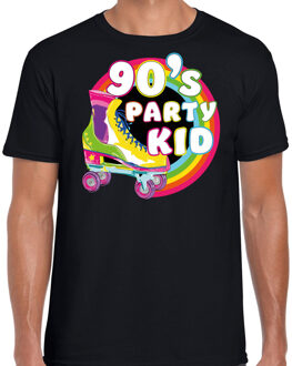 nineties? party verkleed t-shirt heren - jaren 90 feest outfit - 90s party kid - zwart M