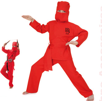 Ninja outfit voor kinderen Rood