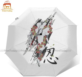 Ninja Paraplu Stijlvolle Uv-bescherming Paraplu Automatische Art Versterkte Tuin Paraplu Outer Print