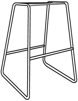 Nino barkruk onderstel wit - 75 cm