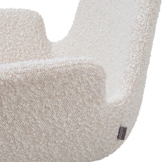Nino-Eef barkruk bouclé beige - beige onderstel - 65 cm