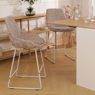 Nino-Isa barkruk bruin - wit onderstel - 75 cm