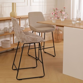 Nino-Isa barkruk bruin - zwart onderstel - 65 cm