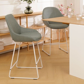 Nino-Isa barkruk saliegroen - wit onderstel - 75 cm