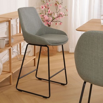 Nino-Isa barkruk saliegroen - zwart onderstel - 75 cm