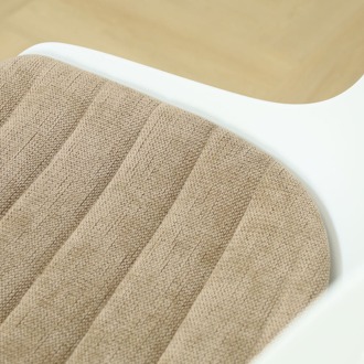 Nino-Liv barkruk wit met nougatbruin zitkussen - wit onderstel - 75 cm