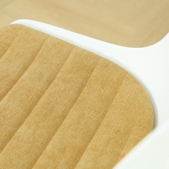 Nino-Liv barkruk wit met warm oker zitkussen - wit onderstel - 65 cm