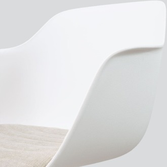 Nino-Liz barkruk wit met naturelbeige zitkussen - zwart onderstel - 75 cm