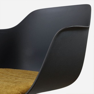 Nino-Liz barkruk zwart met mosgroen zitkussen - wit onderstel - 75 cm