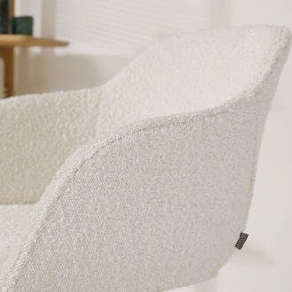 Nino-Mare barkruk bouclé beige - beige onderstel - 65 cm