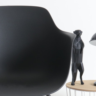 Nino-Puk barkruk zwart - beige onderstel - 65 cm