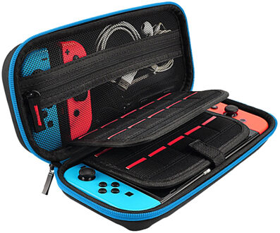 Nintend Schakelaar Draagtas Voor Nintendo Switch Nintendoswitch, 20 Games Cartridges Beschermende Harde Shell Reizen Draagtas Blauw