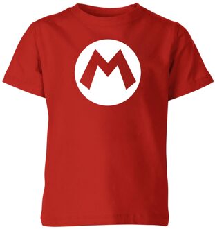 Nintendo Super Mario Badge Kids' T-Shirt - Red - 98/104 (3-4 jaar) Rood - XS