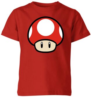 Nintendo Super Mario Power Up Mushroom Kids' T-Shirt - Red - 122/128 (7-8 jaar) Rood
