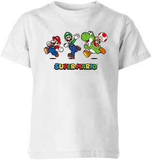 Nintendo Super Mario Running Pose Kids' T-Shirt - White - 122/128 (7-8 jaar) Wit