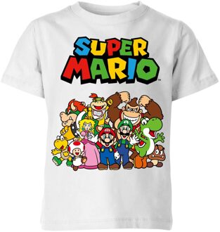 Nintendo Super Mario Squad Kids' T-Shirt - White - 122/128 (7-8 jaar) Wit