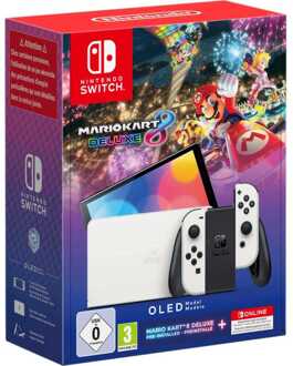 Nintendo Switch (OLED-model) Wit - Mario Kart 8 Deluxe Bundel Spelconsole