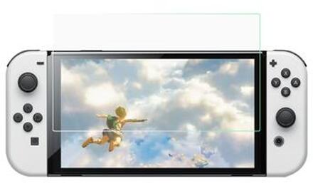Nintendo Switch OLED Screenprotector van gehard glas - 9H - Case Friendly - Doorzichtig