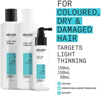 NIOXIN Scalp and Hair Thickening System 3 for Coloured Dry and Damaged Hair with Light Thinning Trial Kit
