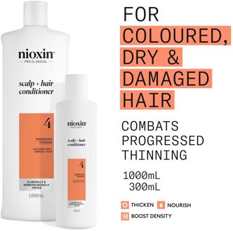 NIOXIN Scalp and Hair Thickening System 4 Conditioner for Coloured Dry and Damaged Hair with Progressed Thinning 300ml