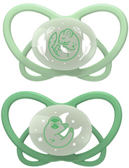 NIP ® Nacht fopspeen My Butterfly Night Green , maat 2 (5-18 maanden), siliconen groen