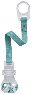 NIP Soother band met ring, bladeren Turquoise