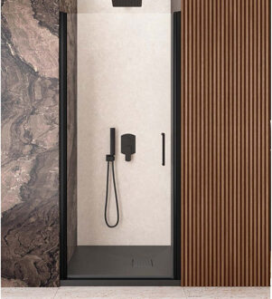 Nisdeur Lacus Giglio Evo 1 Klapdeur 75x200 Cm Helder Glas Mat Zwart