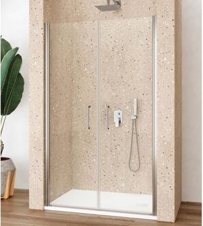 Nisdeur Lacus Giglio Evo Saloon 2 Klapdeuren 90x200 cm Helder Glas Chroom Lacus
