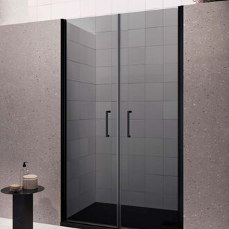 Nisdeur Lacus Giglio Evo Saloon 2 Klapdeuren 90x200 Cm Rookglas Zwart