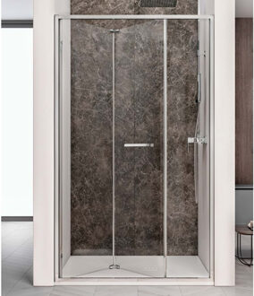 Nisdeur Lacus Ponza Evo Vouwdeur 105x200 Cm Helder Glas Chroom