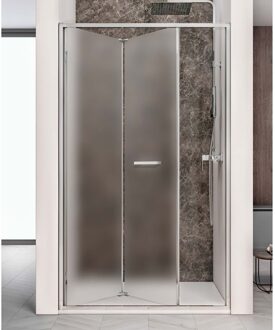 Nisdeur Lacus Ponza Evo Vouwdeur 95x200 Cm Mat Glas Chroom