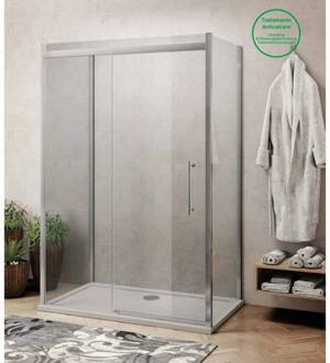 Nisdeur Lacus Procida 120x210 cm 8mm Nano Helder Glas Chroom