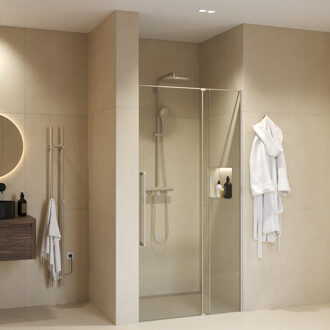 Nisdeur Sanivo Sena Met Vast Paneel Helder Glas 80x200 cm Met Montageset RVS Look