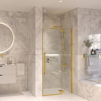 Nisdeur Set Sanivo Vigo 90x200 Geborsteld Messing Goud