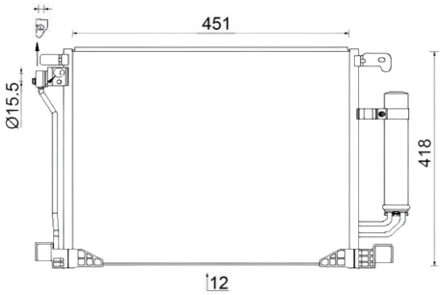 Nissan Condensor, airconditioning AC953000S