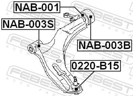 Nissan Draagarmrubber NAB003S