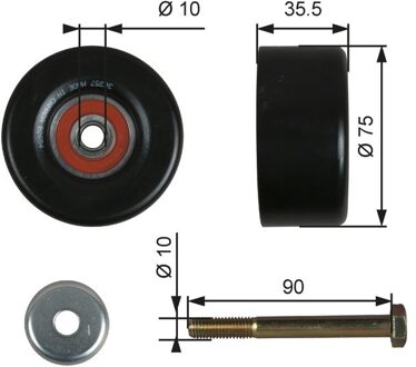 Nissan Geleide rol/omdraairol, Poly V-riem T36357